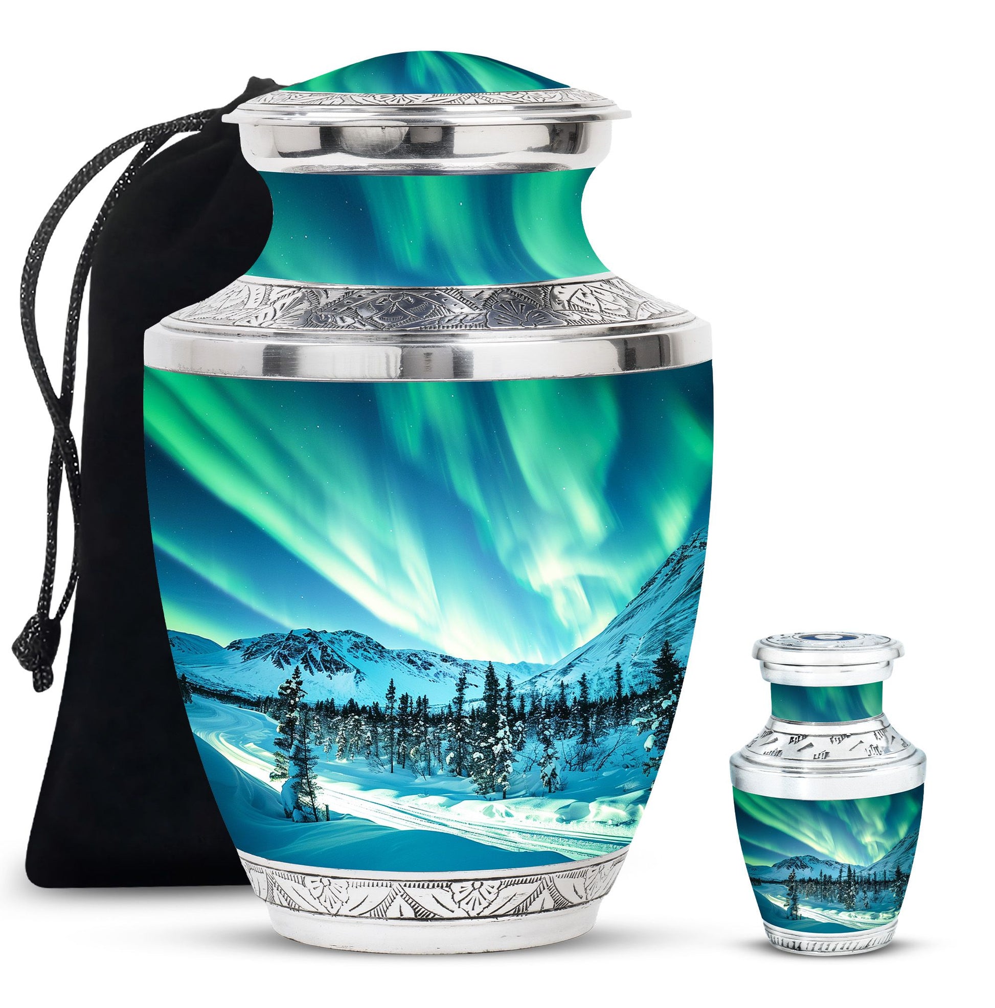 Northern Lights Large Urn For Ashes  - Cremation Urns For Man & Women