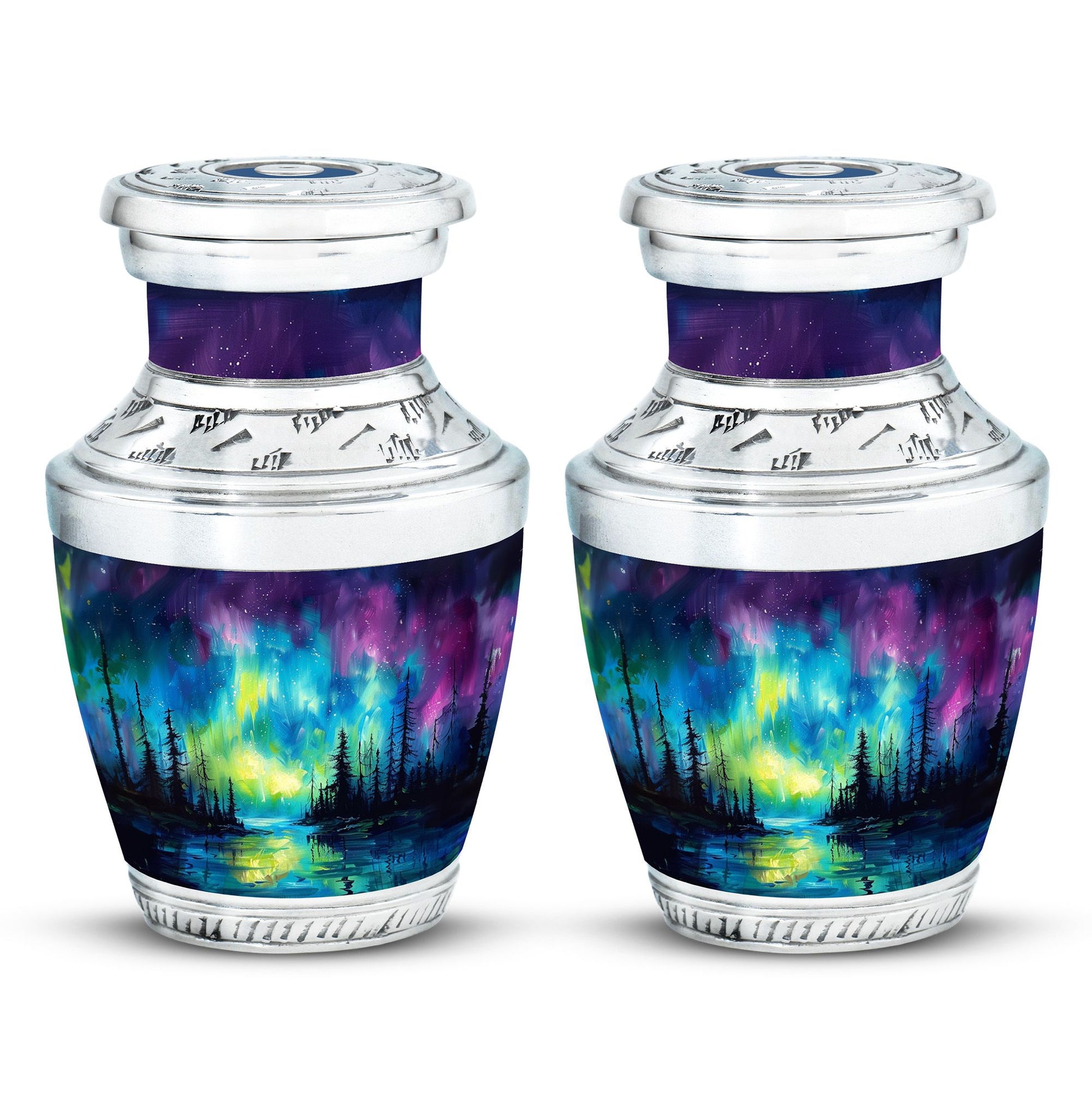 Northern Lights Cremation Urns For Human Ashes - Urn Keepsake Set