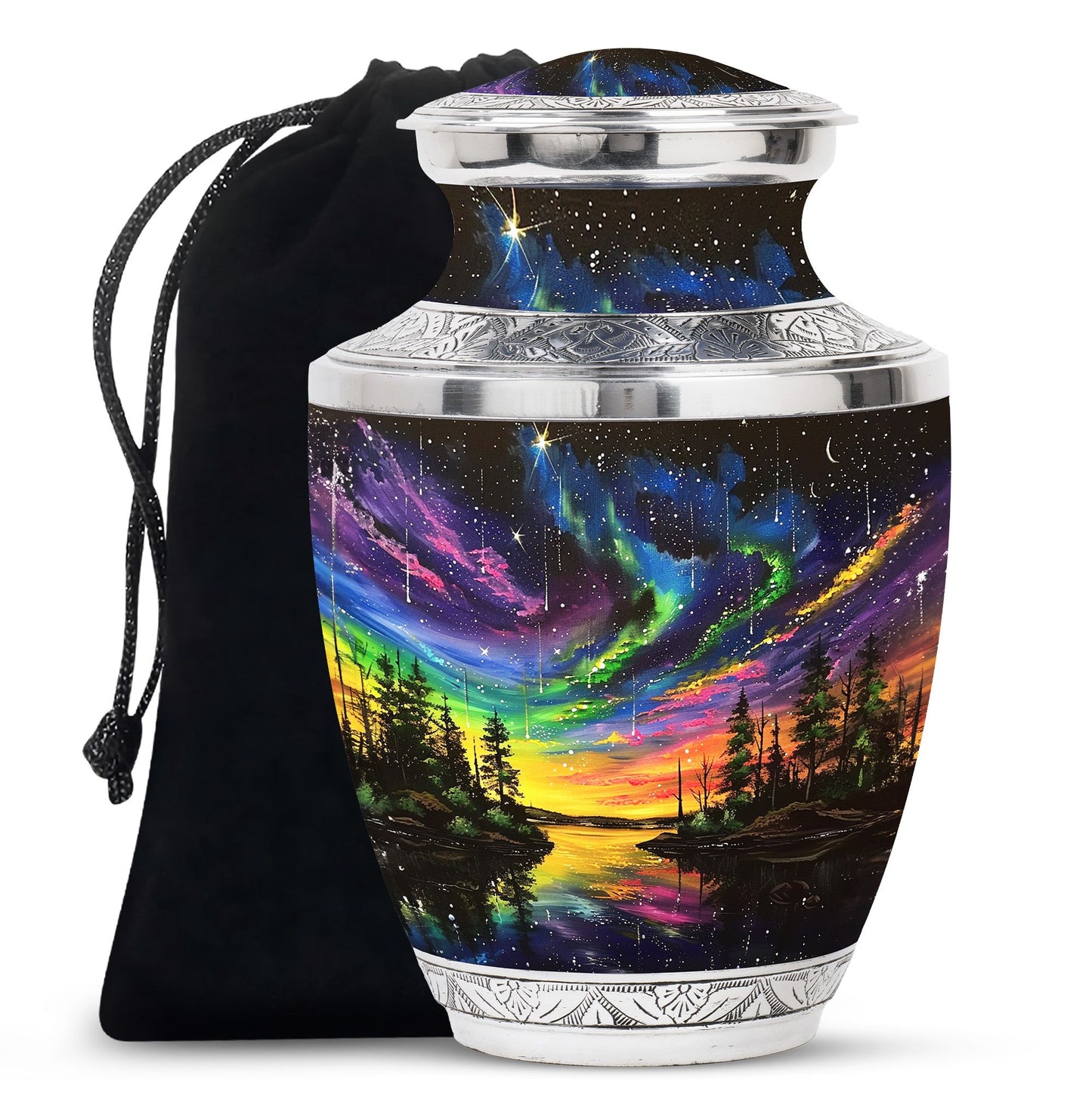 Personalized Galaxy Cremation Urn for Human Ashes - 10-inch, 200 cu in - Yatskia