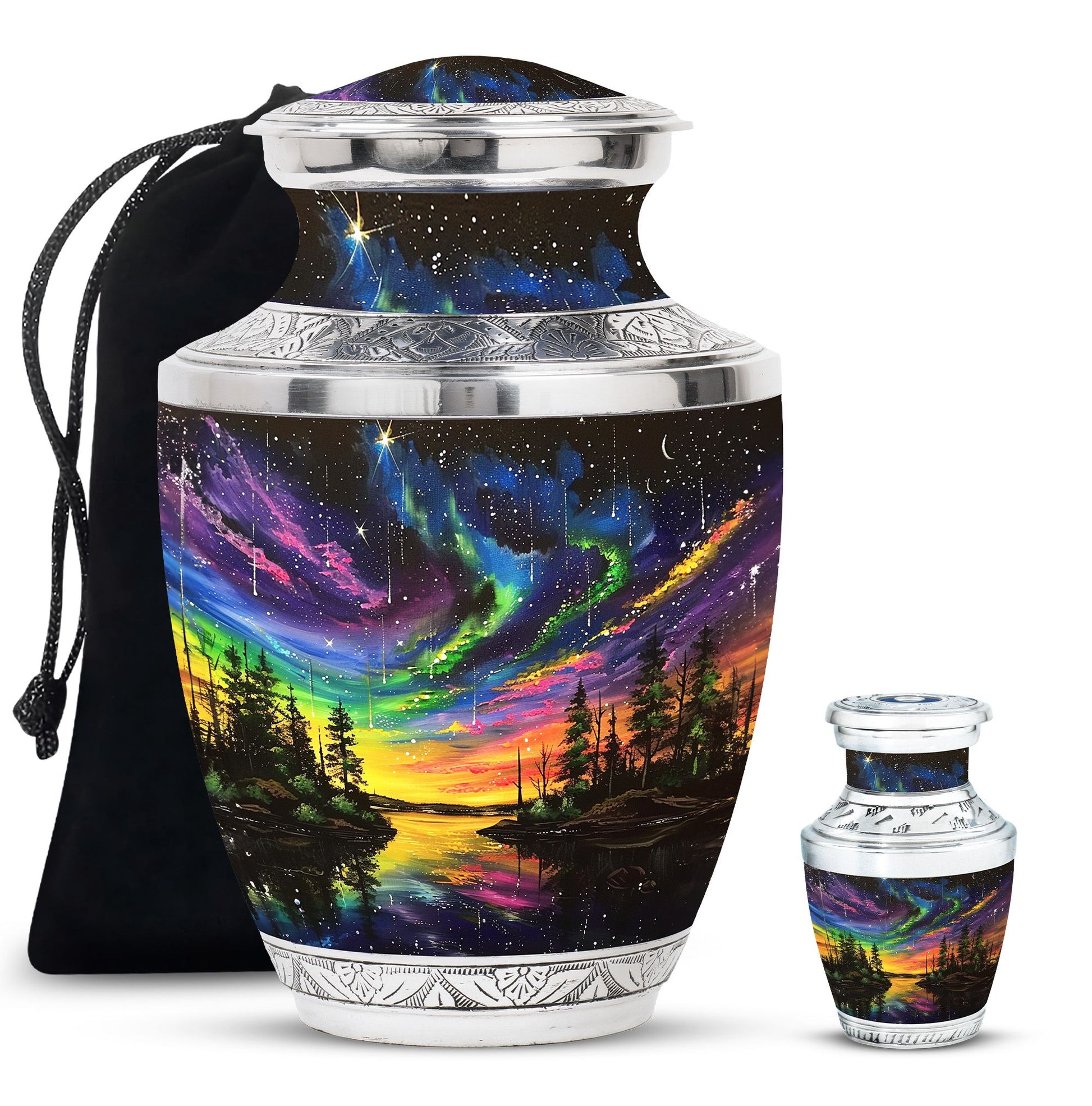 Northern Lights Urn For Human Ashes - Aurora Borealis Adult Large Urns