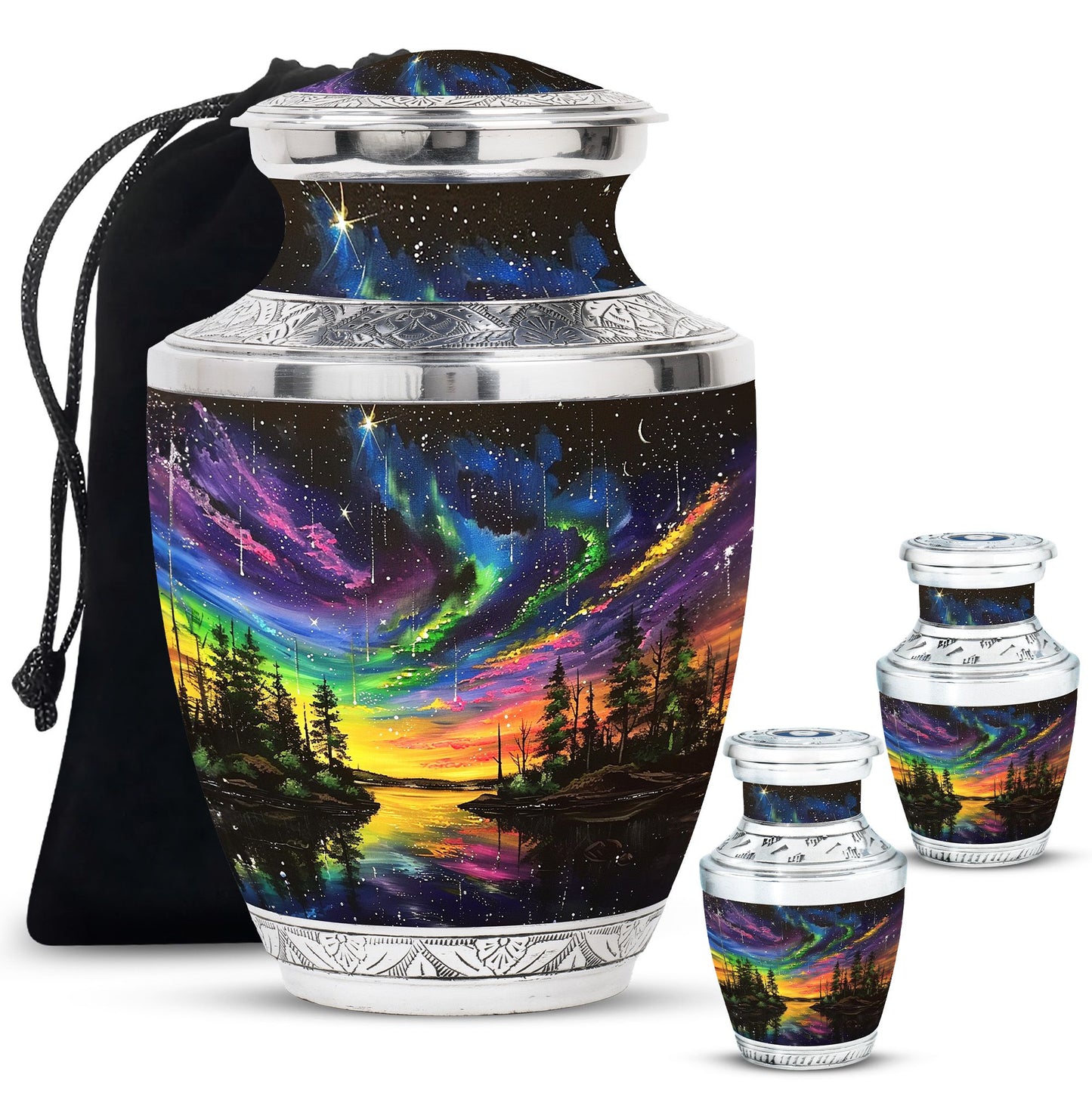 Personalized Galaxy Cremation Urn for Human Ashes - 10-inch, 200 cu in - Yatskia