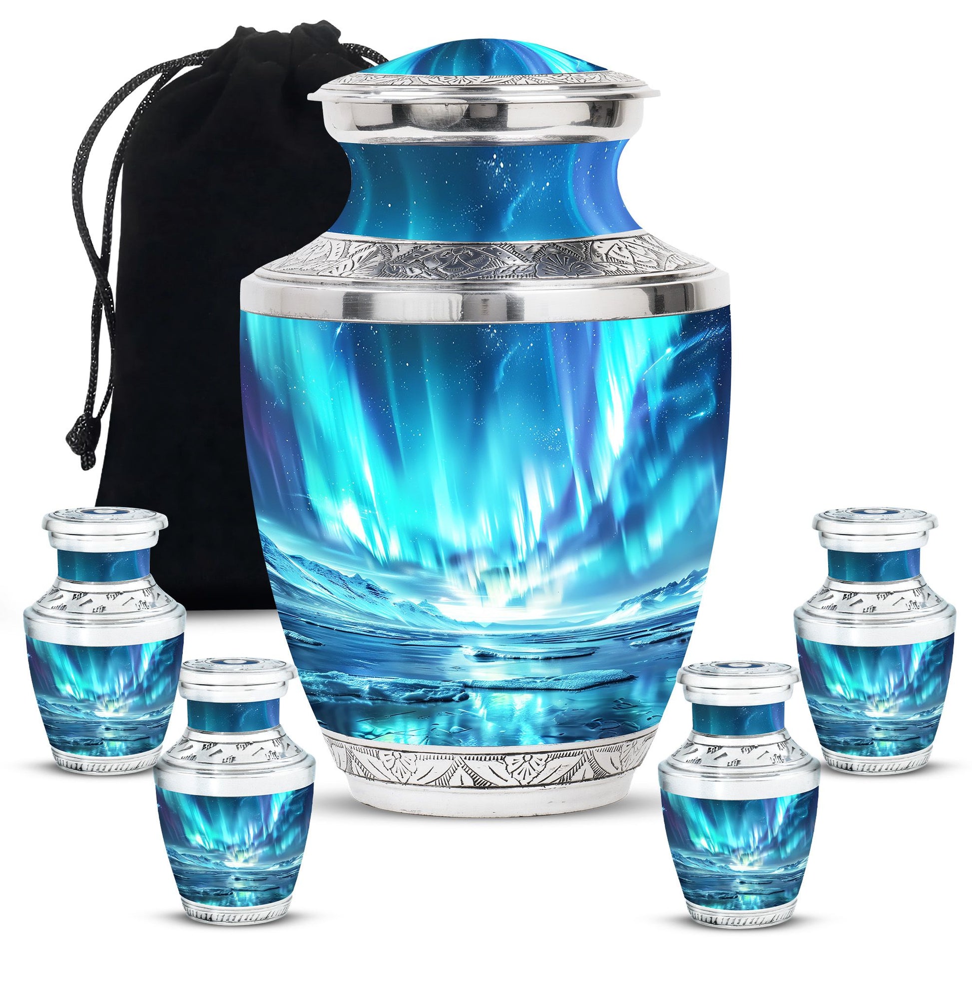 Northern Lights Mini Urns For Human Ashes Dad - Urns For Ashes Keepsake
