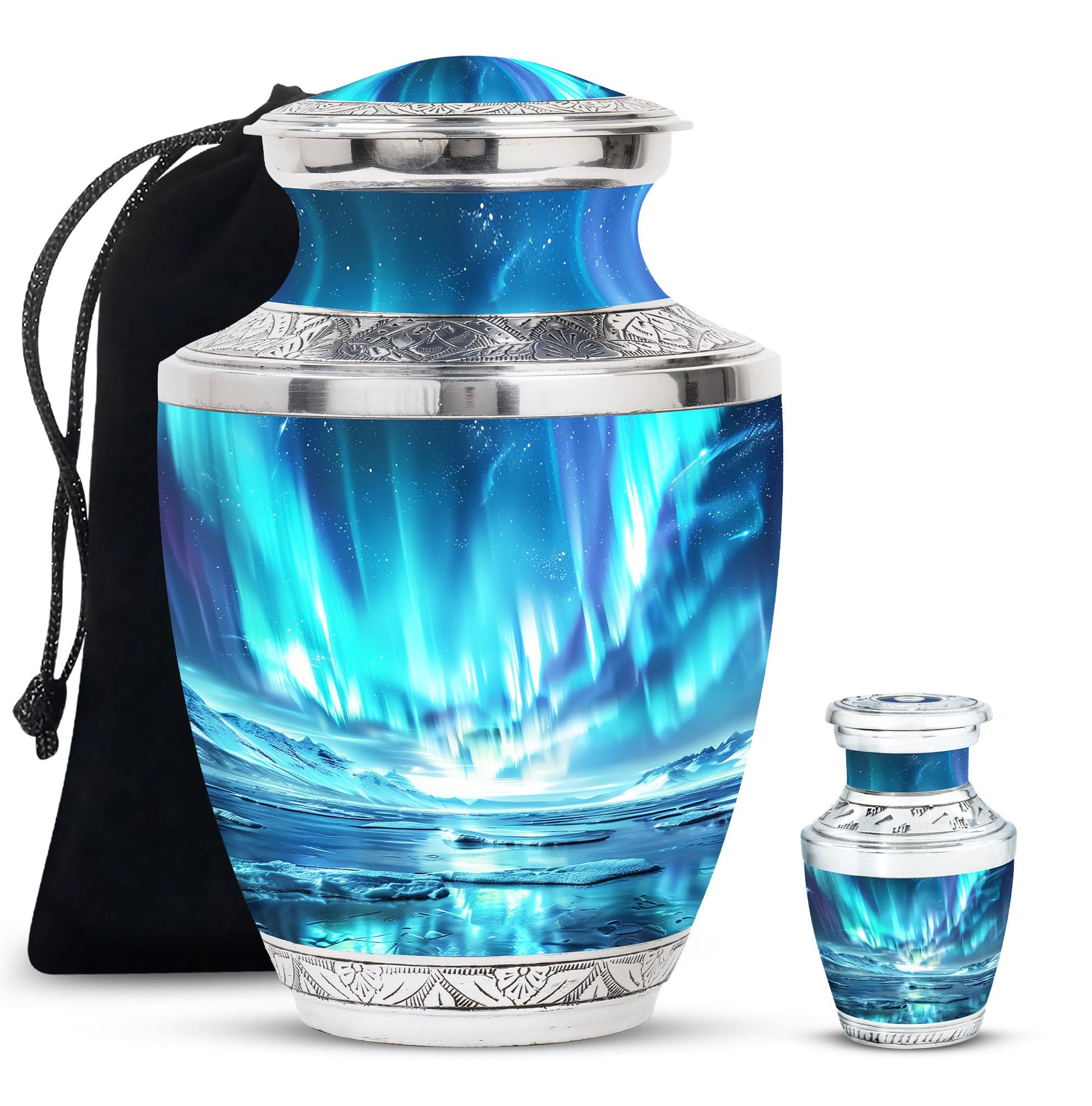 Northern Lights Mini Urns For Human Ashes Dad - Urns For Ashes Keepsake