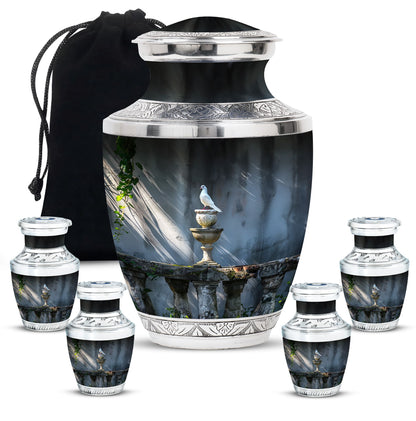 Personalized Bird Cremation Urn for Mom - 10-inch, 200 cu in - Yatskia