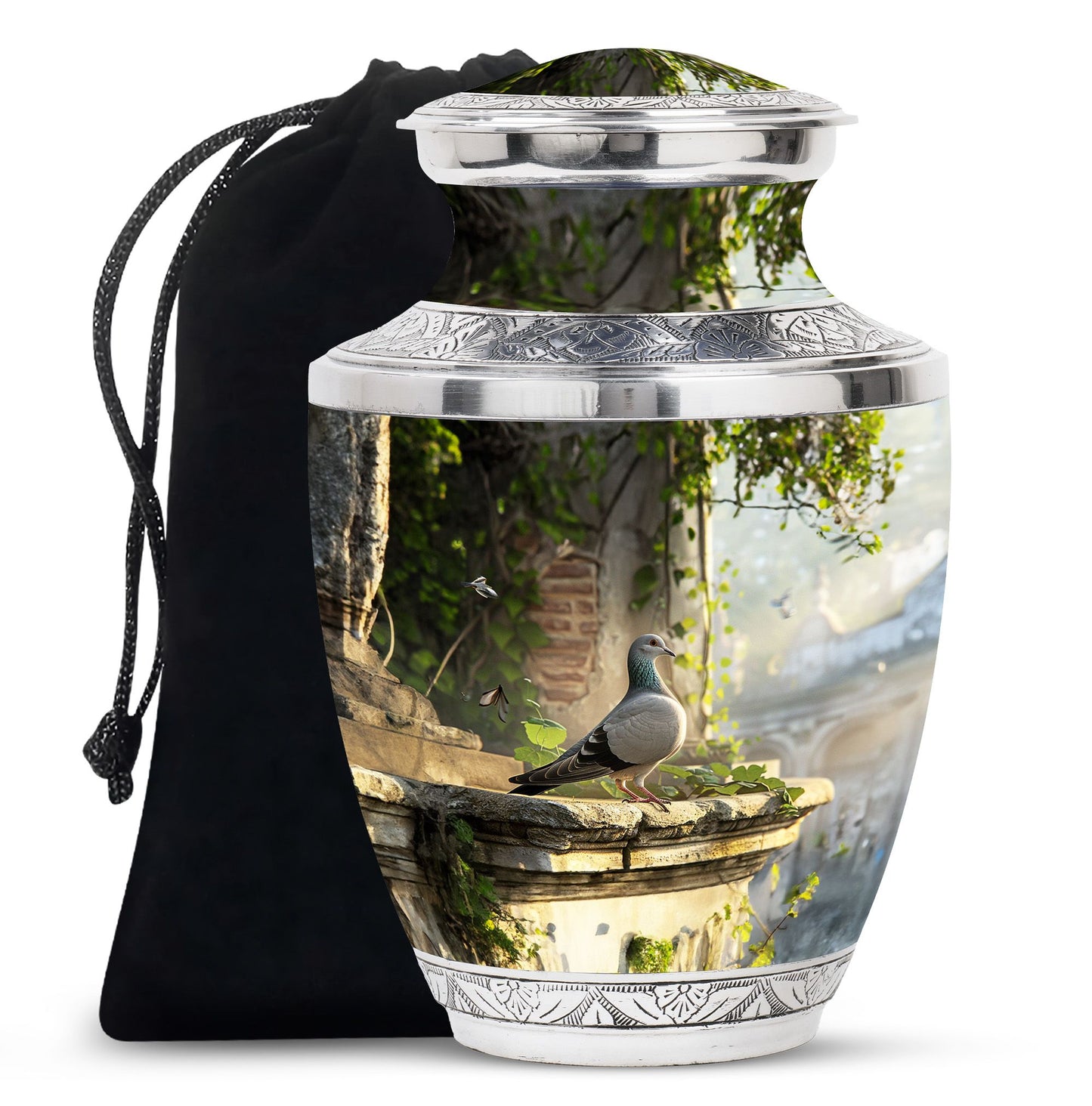 Personalized Bird Cremation Urn for Human Ashes - 10-inch, 200 cu in - Yatskia