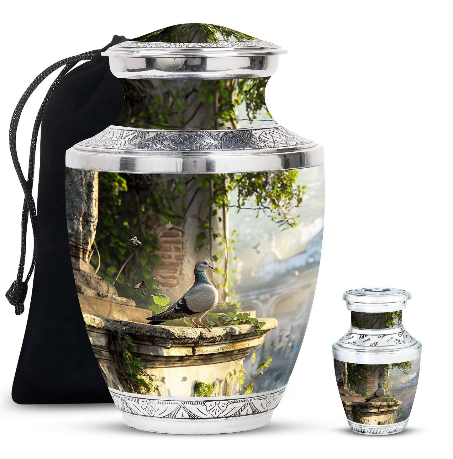 Personalized Bird Cremation Urn for Human Ashes - 10-inch, 200 cu in - Yatskia