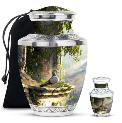 Personalized Bird Cremation Urn for Human Ashes - 10-inch, 200 cu in - Yatskia