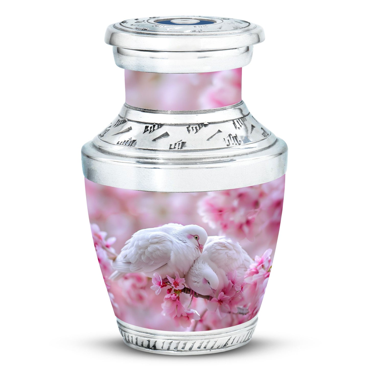 White Personalized Bird Cremation Urn for Human Ashes - 10-inch, 200 cu in - Yatskia
