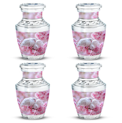 White Personalized Bird Cremation Urn for Human Ashes - 10-inch, 200 cu in - Yatskia