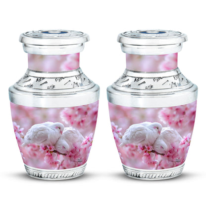 White Personalized Bird Cremation Urn for Human Ashes - 10-inch, 200 cu in - Yatskia