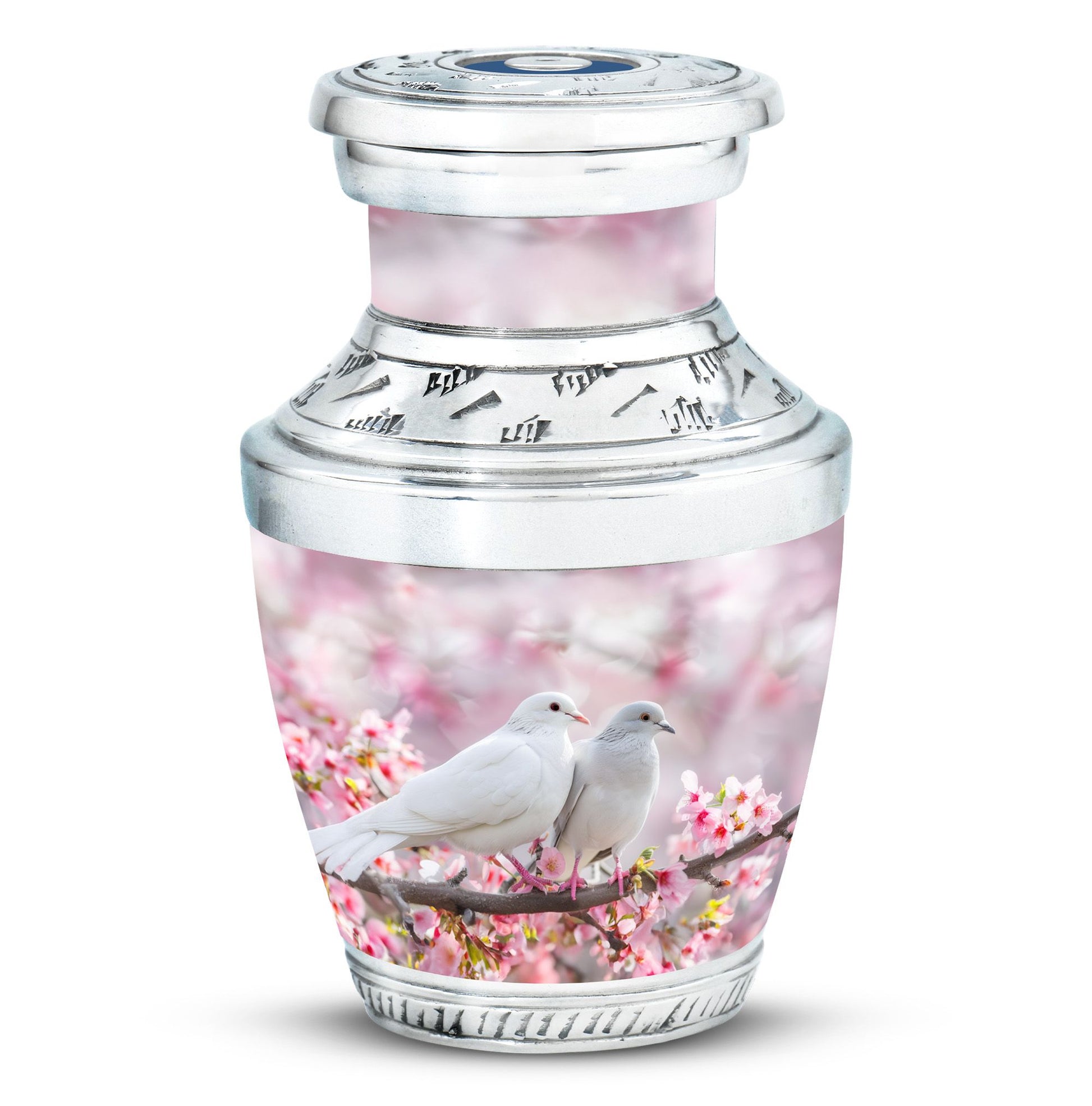 White Couple Dove Pink Urns For Loved Ones - Burial Urns For Couple