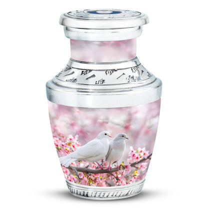 White Personalized Bird Cremation Urn for Human Ashes - 10-inch, 200 cu in - Yatskia