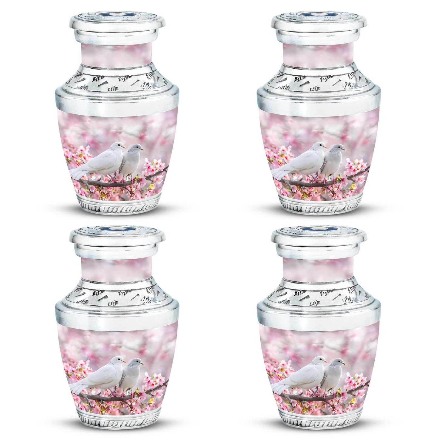 White Personalized Bird Cremation Urn for Human Ashes - 10-inch, 200 cu in - Yatskia