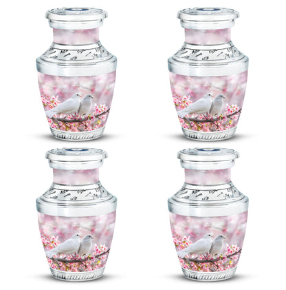 White Personalized Bird Cremation Urn for Human Ashes - 10-inch, 200 cu in - Yatskia