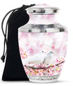 White Couple Dove Pink Urns For Loved Ones - Burial Urns For Couple