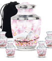 White Couple Dove Pink Urns For Loved Ones - Burial Urns For Couple