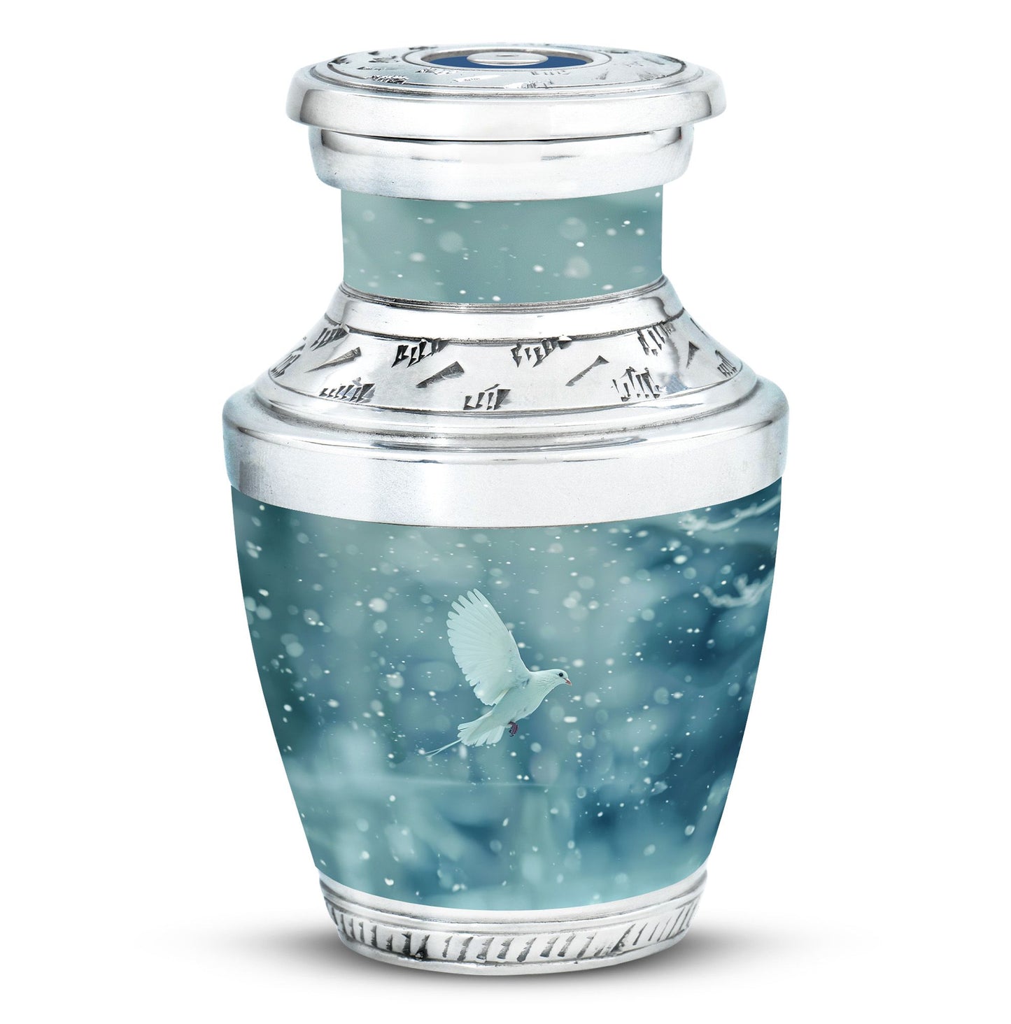 White Personalized Bird Cremation Urn for Human Ashes - 10-inch, 200 cu in - Yatskia