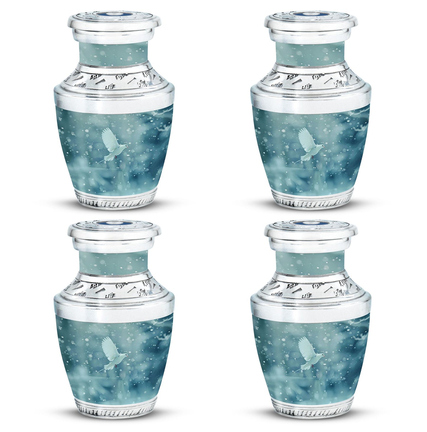 White Personalized Bird Cremation Urn for Human Ashes - 10-inch, 200 cu in - Yatskia