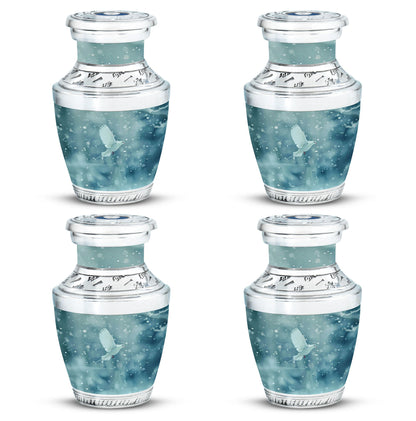 White Personalized Bird Cremation Urn for Human Ashes - 10-inch, 200 cu in - Yatskia