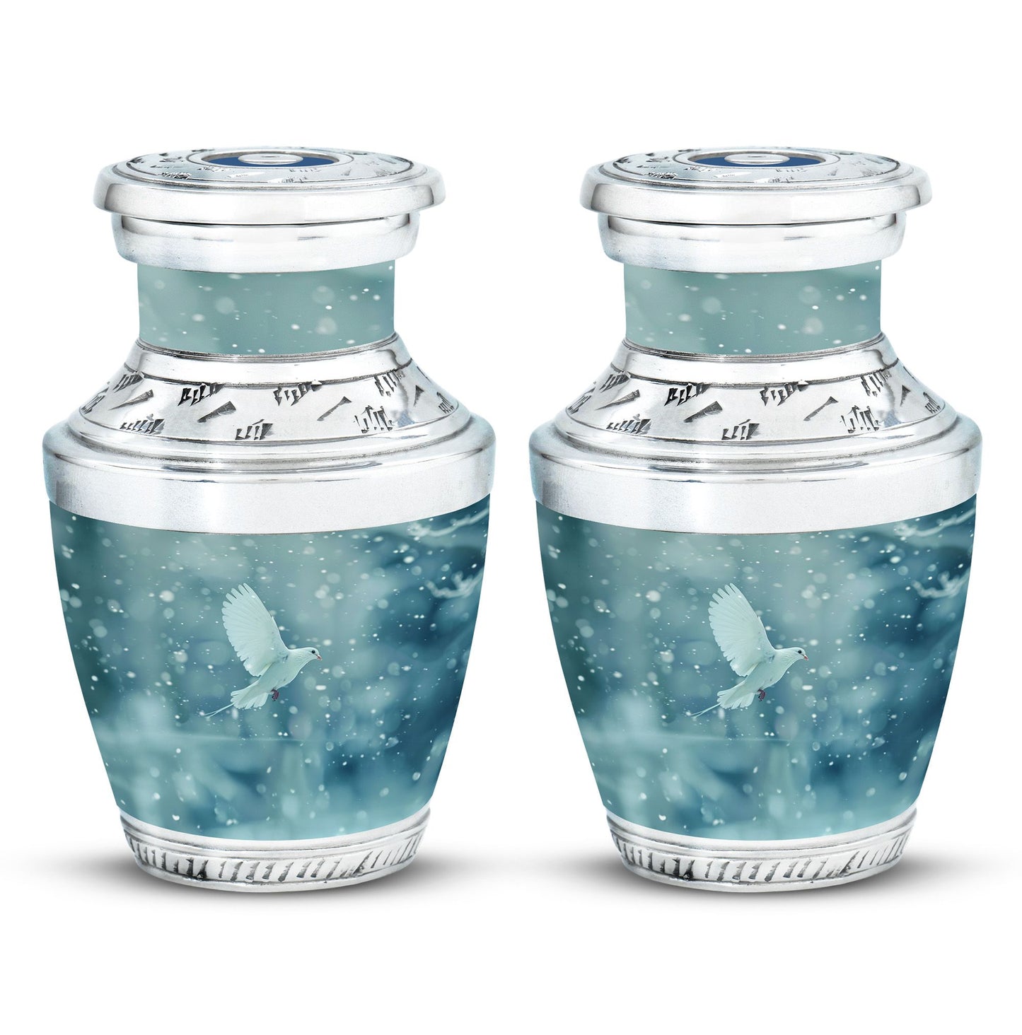 White Personalized Bird Cremation Urn for Human Ashes - 10-inch, 200 cu in - Yatskia