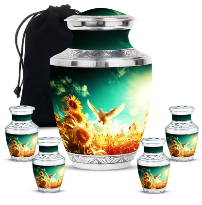 Personalized Bird Cremation Urn for Mother - 10-inch, 200 cu in - Yatskia