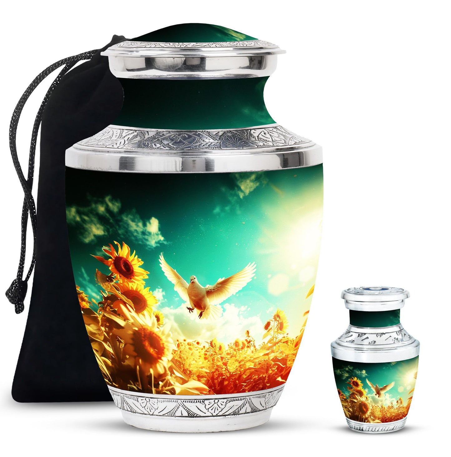 Personalized Bird Cremation Urn for Mother - 10-inch, 200 cu in - Yatskia