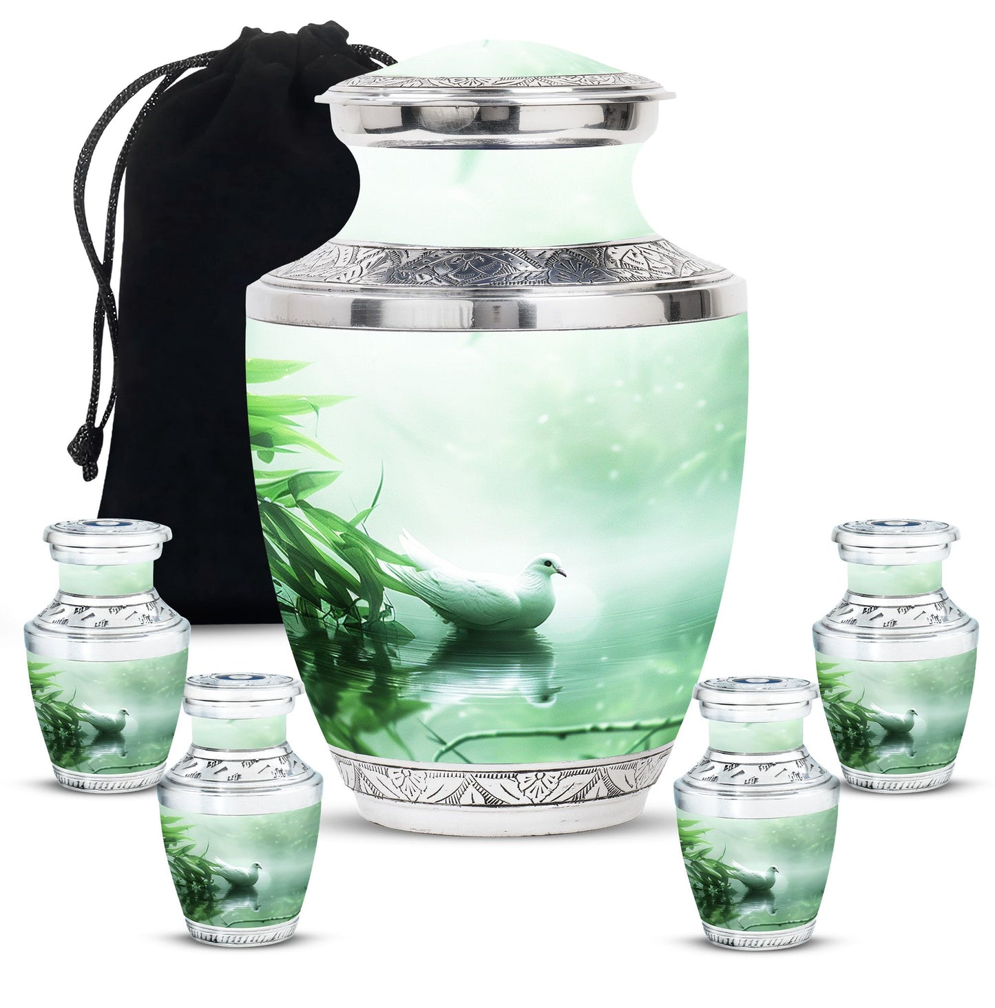 Personalized Bird Memorial Urn for Human Ashes - 10-inch, 200 cu in - Yatskia