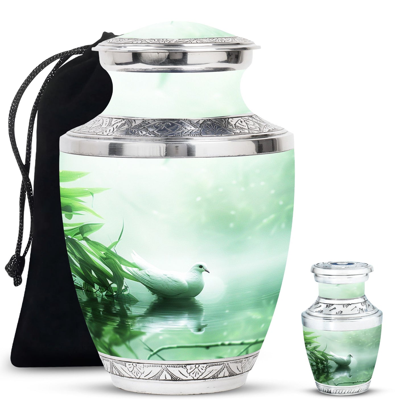 Personalized Bird Memorial Urn for Human Ashes - 10-inch, 200 cu in - Yatskia