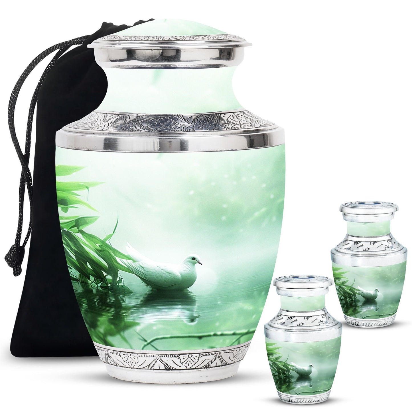 Personalized Bird Memorial Urn for Human Ashes - 10-inch, 200 cu in - Yatskia