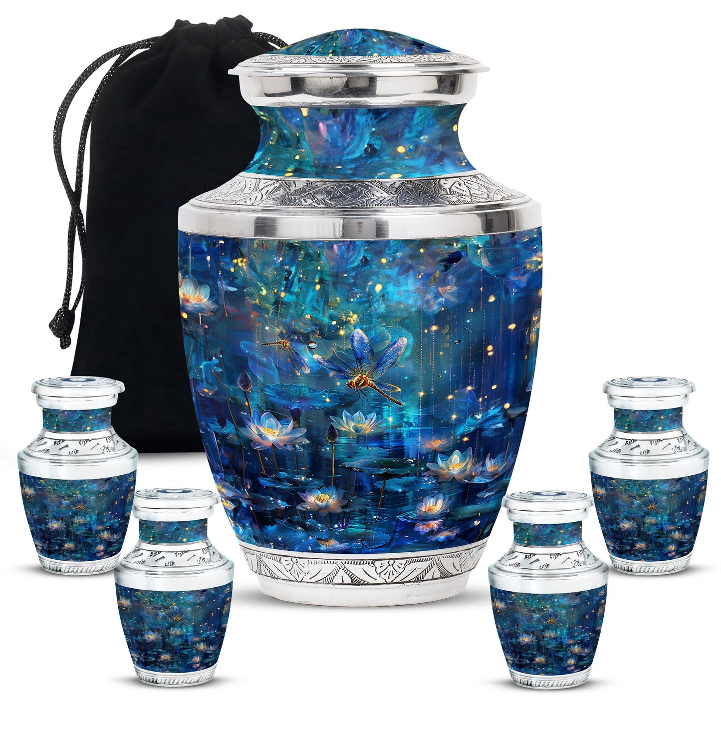 Personalized Dragonfly Memorial Urn for Adult - 10-inch, 200 cu in - Yatskia