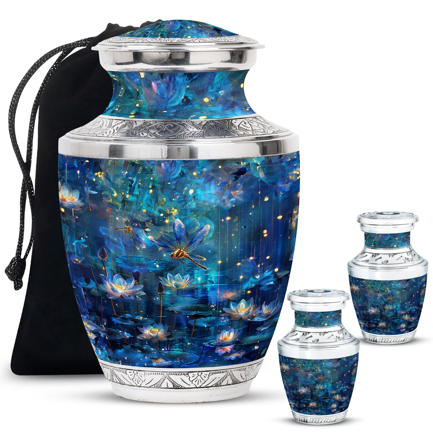 Personalized Dragonfly Memorial Urn for Adult - 10-inch, 200 cu in - Yatskia