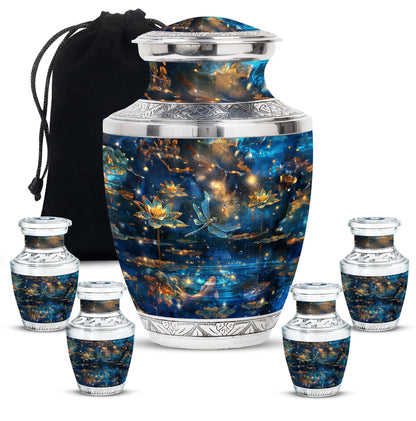 Personalized Dragonfly Cremation Urn for Women - 10-inch, 200 cu in - Yatskia