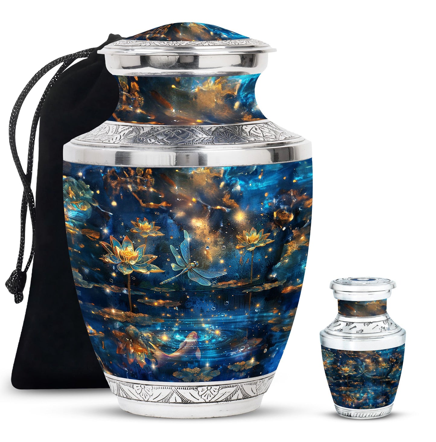 Personalized Dragonfly Cremation Urn for Women - 10-inch, 200 cu in - Yatskia