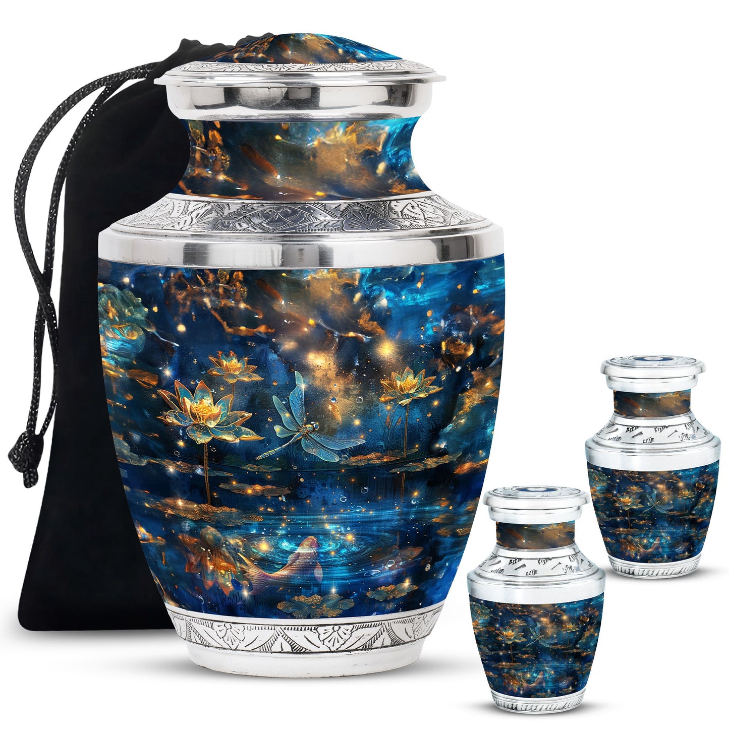 Personalized Dragonfly Cremation Urn for Women - 10-inch, 200 cu in - Yatskia