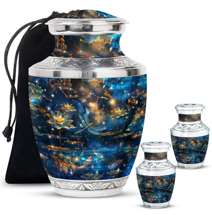 Personalized Dragonfly Cremation Urn for Women - 10-inch, 200 cu in - Yatskia