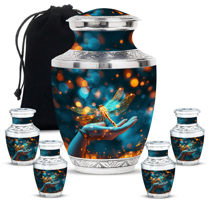 Personalized Dragonfly Cremation Urn for Human Ashes - 10-inch, 200 cu in - Yatskia
