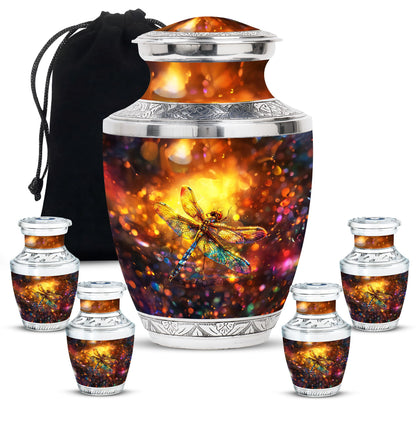 Personalized Dragonfly Cremation Urn for Human Ashes - 10-inch, 200 cu in - Yatskia