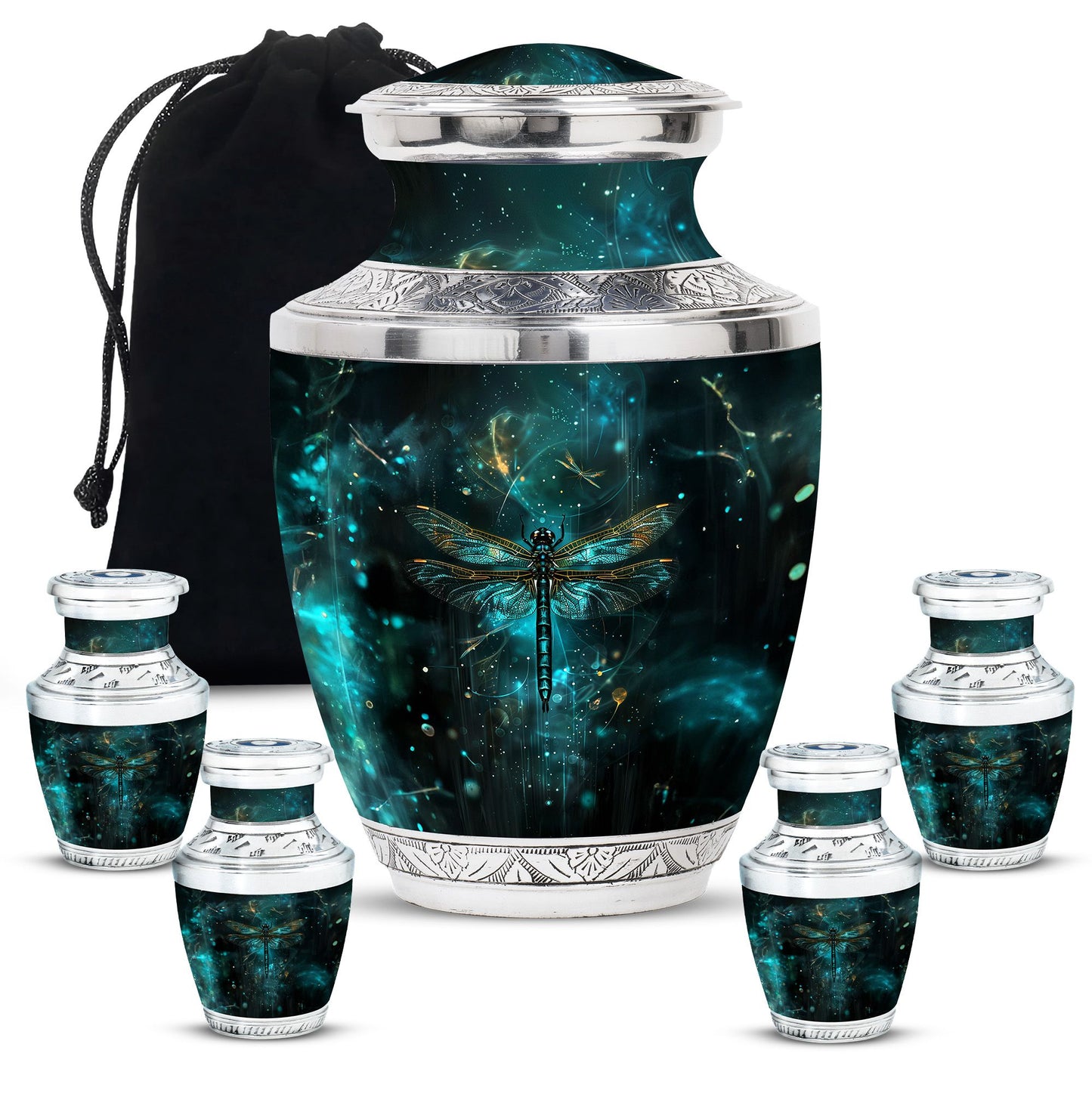 Personalized Dragonfly Cremation Urn for Human Ashes - 10-inch, 200 cu in - Yatskia