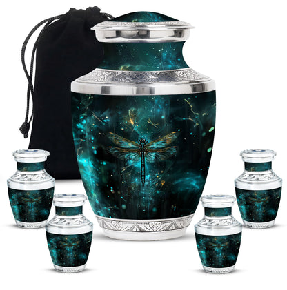 Personalized Dragonfly Cremation Urn for Human Ashes - 10-inch, 200 cu in - Yatskia