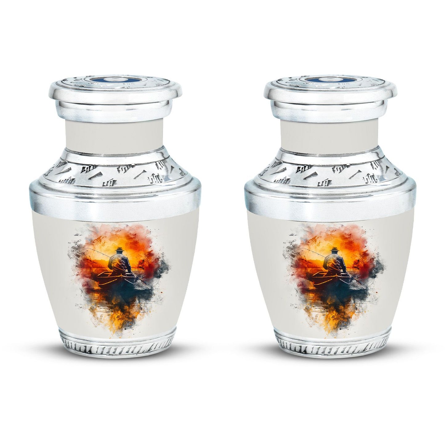 White Personalized Fish Cremation Urn for Pet Ashes - 10-inch, 200 cu in - Yatskia