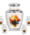 Father Fishing White Burial Urns For Ashes  - Cremation Urns Adults