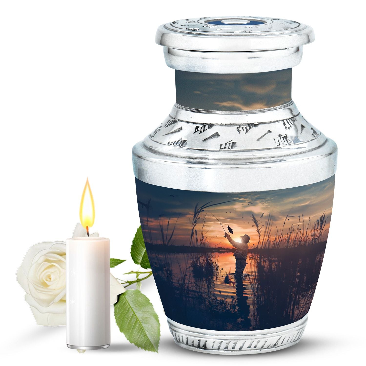 Father Fishing Funeral Urns - Urns For Human Ashes Dad