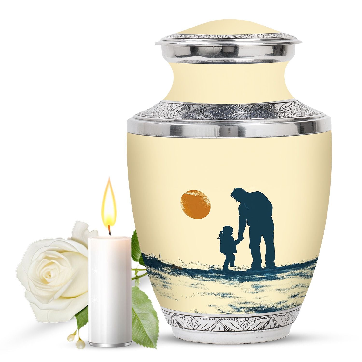 Father and Daughter Cremation Urns - Decorative Urn For Human Ashes