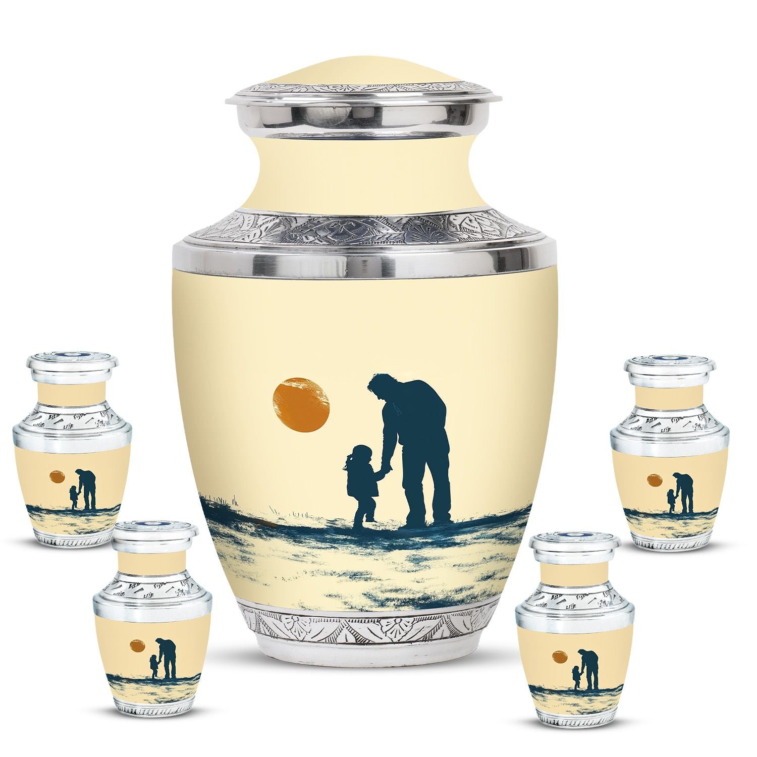 Father and Daughter Cremation Urns - Decorative Urn For Human Ashes