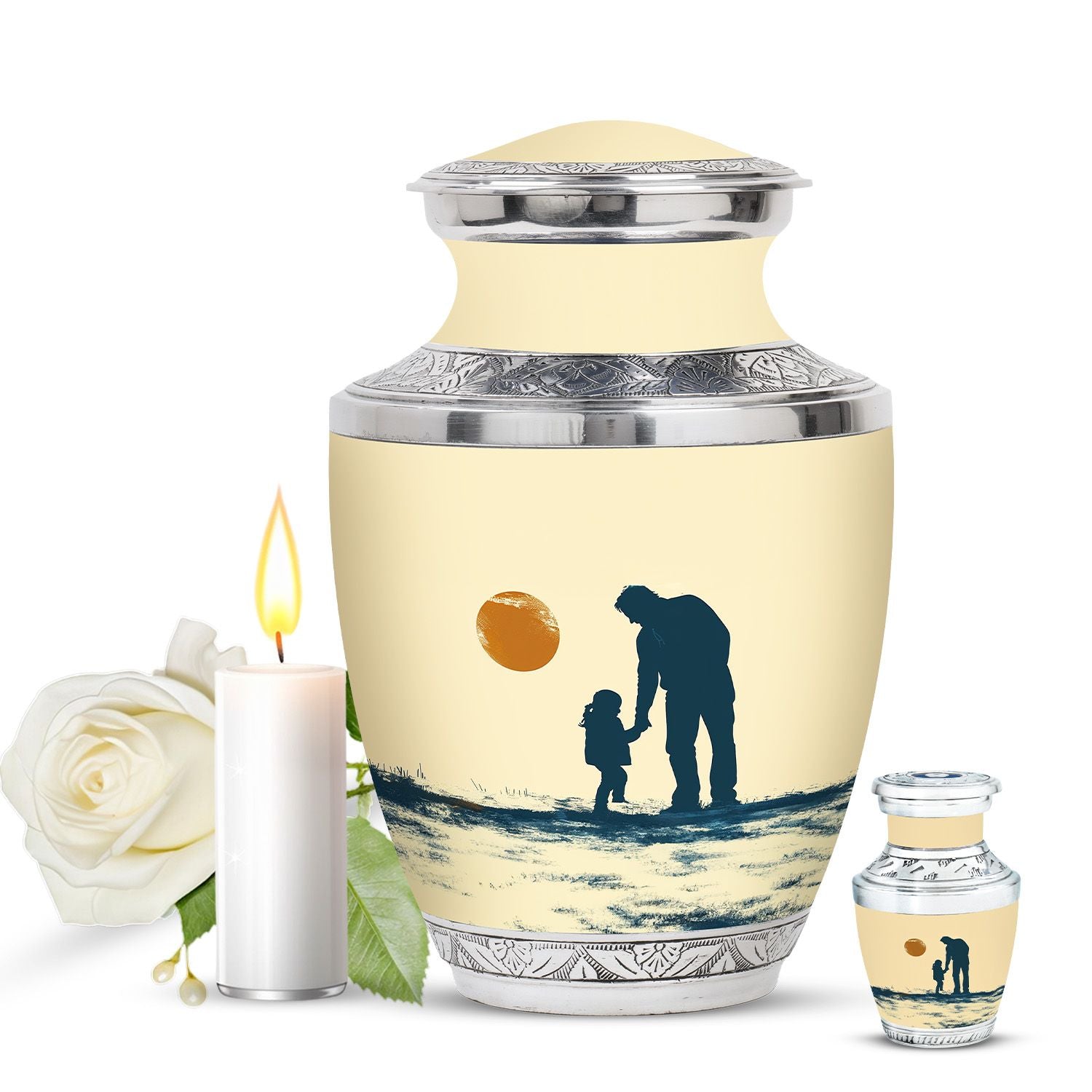 Father and Daughter Cremation Urns - Decorative Urn For Human Ashes