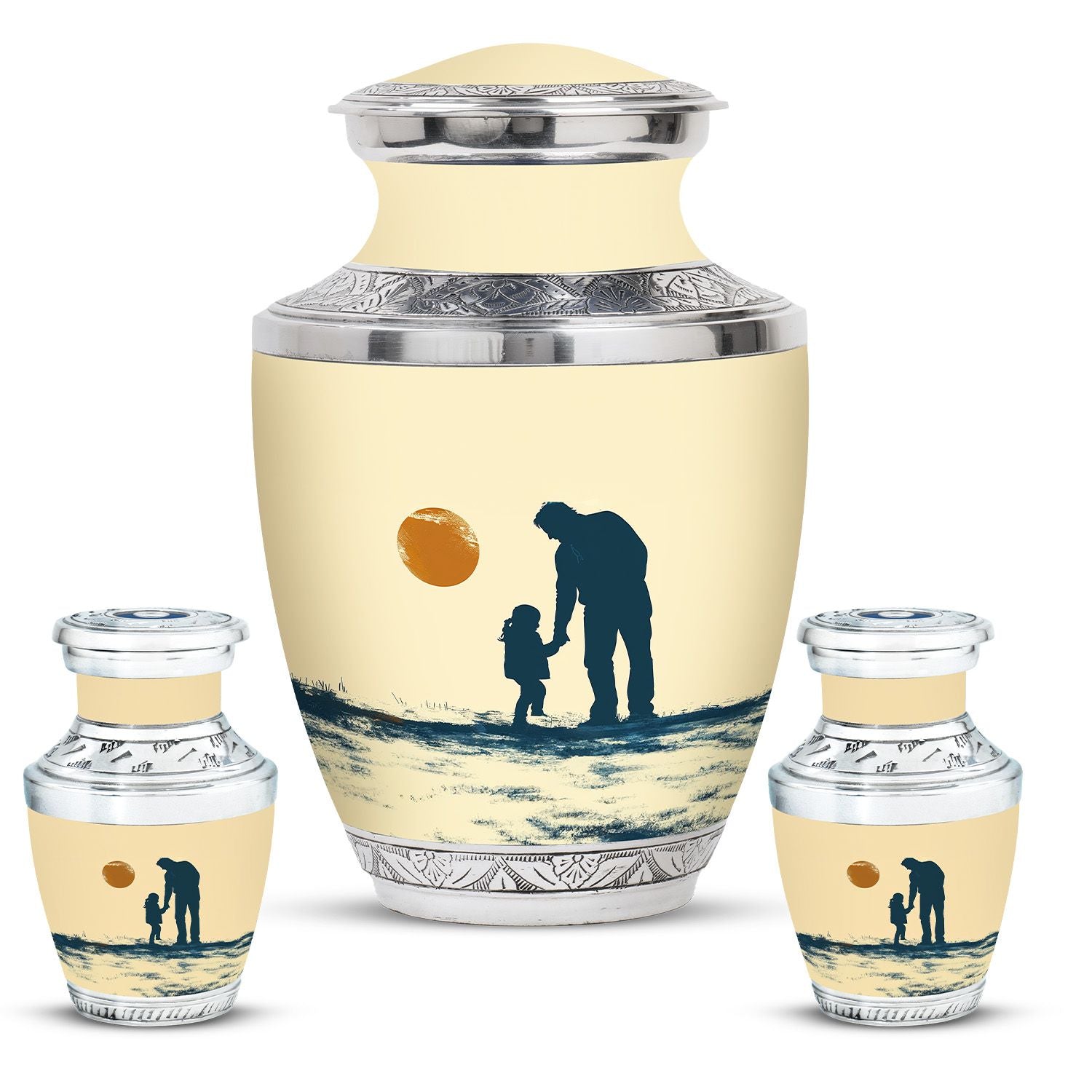 Father and Daughter Cremation Urns - Decorative Urn For Human Ashes