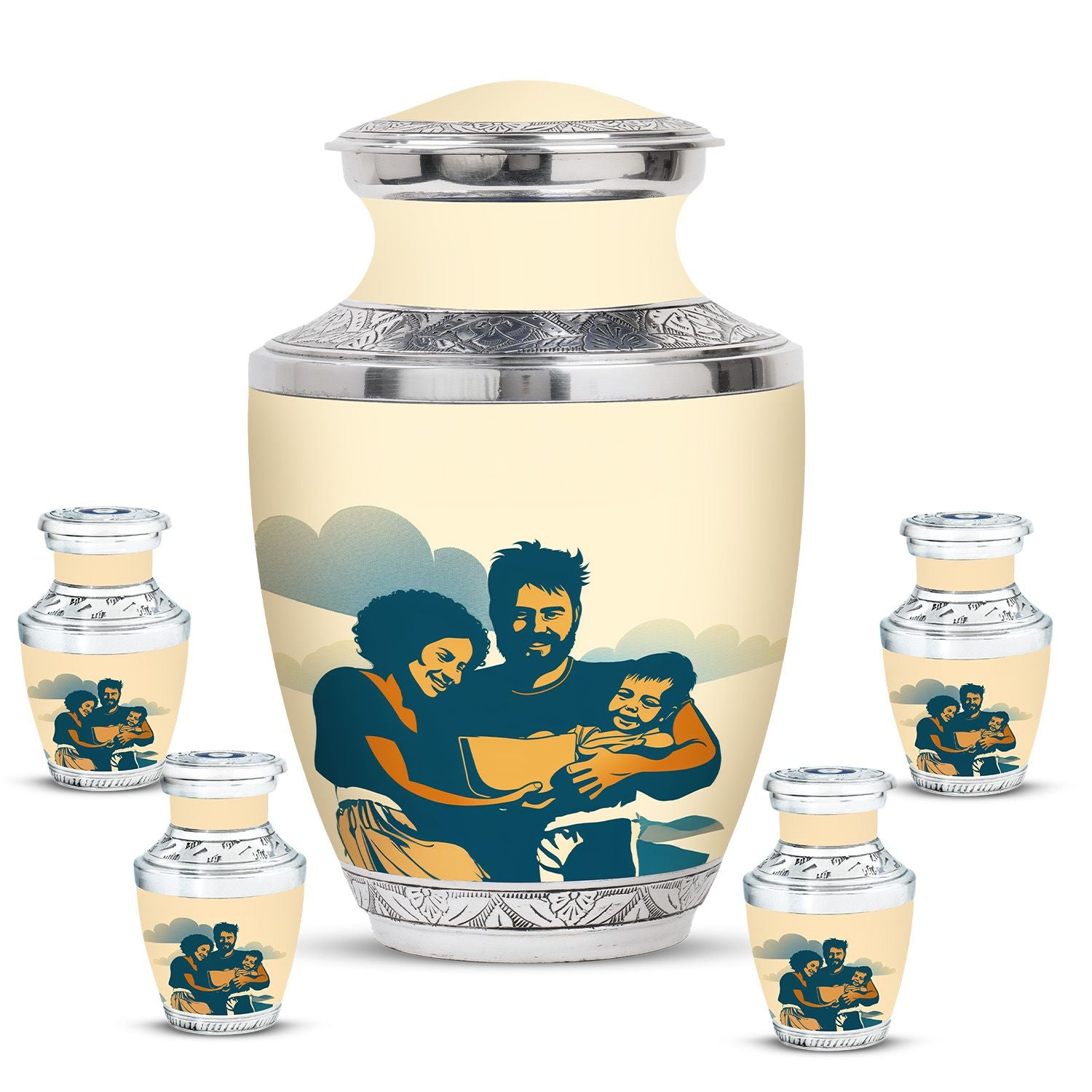 Decorative Funeral Urns For Beautiful Family - Large Cremation Urns