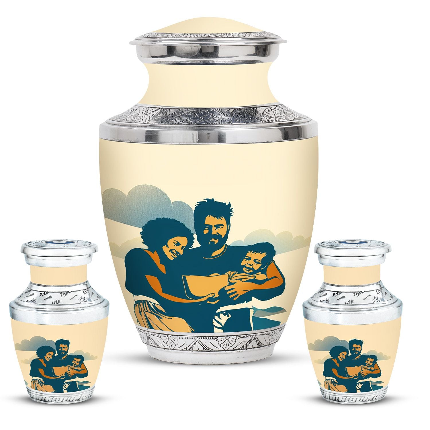 Decorative Funeral Urns For Beautiful Family - Large Cremation Urns