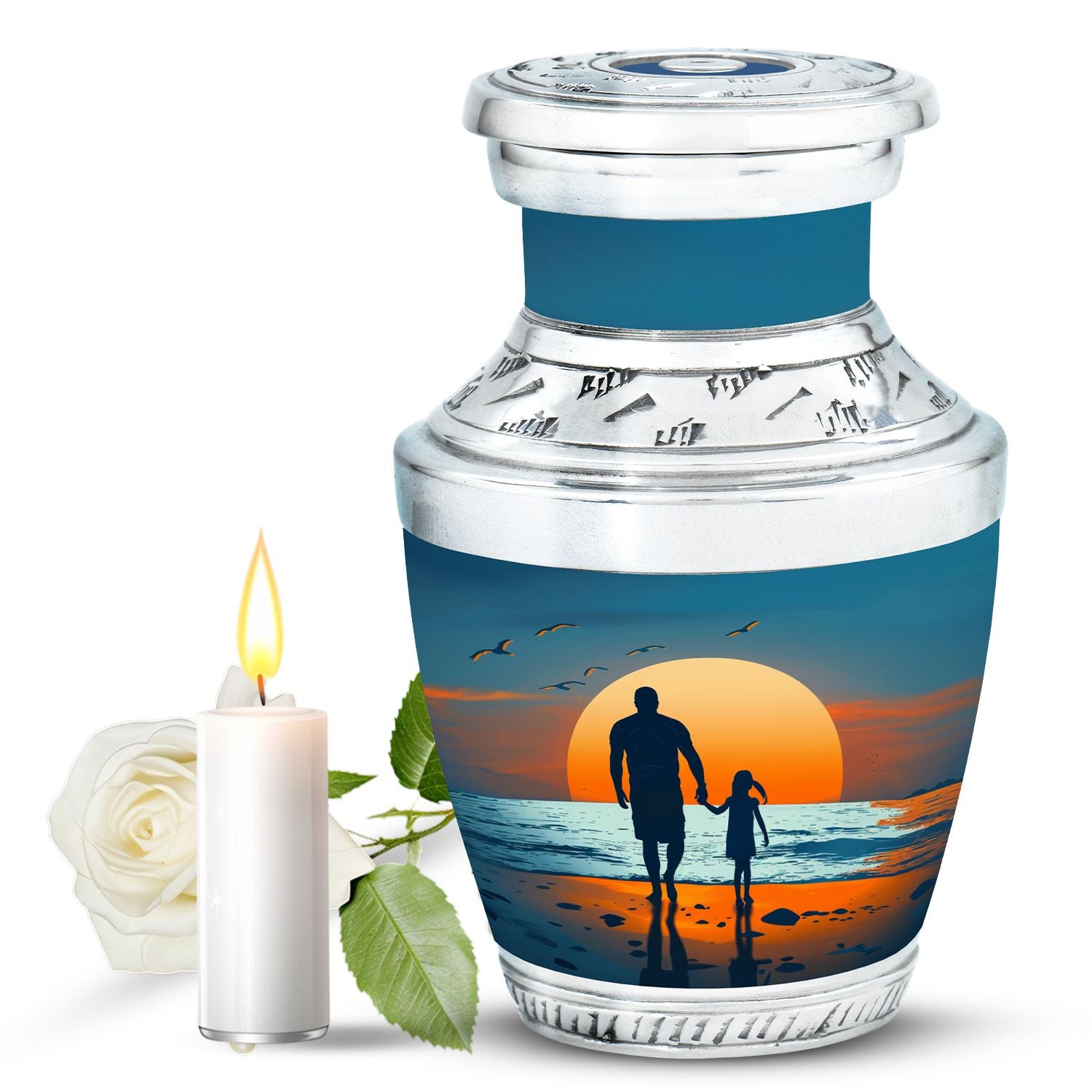 Memorial Father Daughter Urn For Burial Ashes - Cremation Urns Large