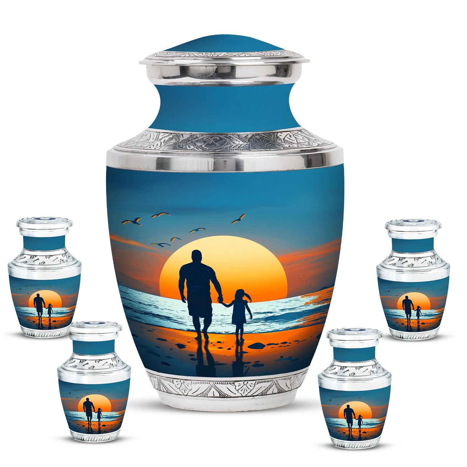 Memorial Father Daughter Urn For Burial Ashes - Cremation Urns Large